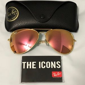 AVIATOR FLASH LENSES Copper Flash/Rose Gold with Gold Frames